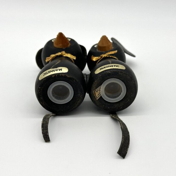 Vintage Black Mice Magnetic Shakers Japan Anthropomorphic Kitschy Wooden 1950s - Picture 5 of 9
